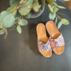 Børn platform slide sandals Benitez Bianco Floral Print